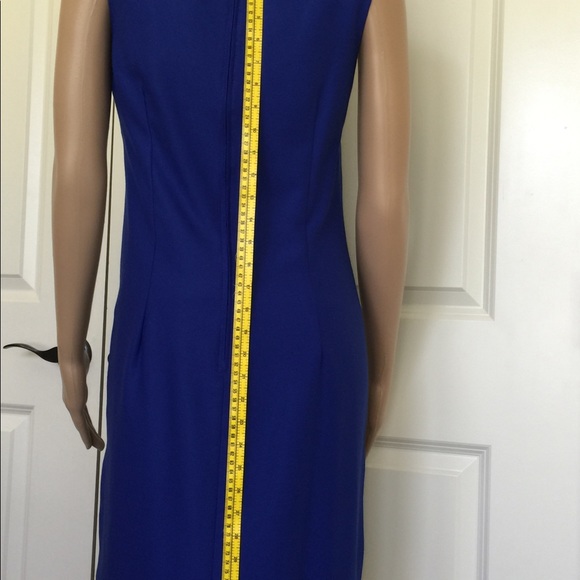 Bentley Blue Dress Sz4 Sleeveless Square neck Zip - Picture 6 of 7